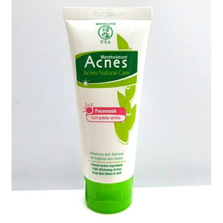 acnes creamy wash, acnes natural care facewash complete white 100 gram