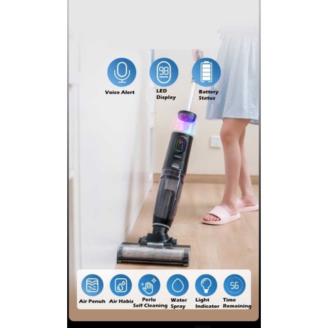 Haier D3 Pro Vacuum Mop 2 in 1 Wet and Dry Alat Pel Otomatis