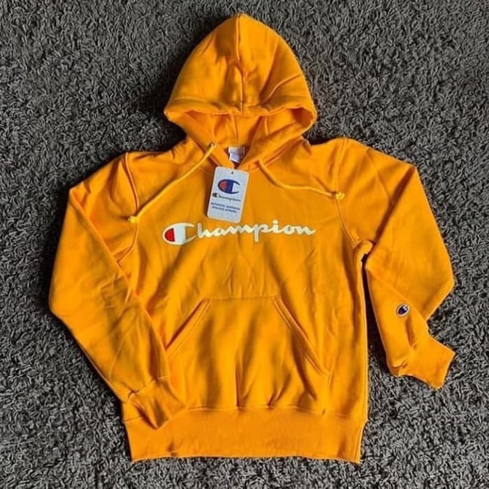 yellow orange champion hoodie