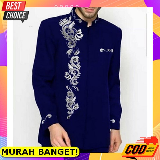 Baju Koko Warna Tosca Toska Terbaru 2022 Kurta Pakistan Lengan 3/4 Pria Dewasa Kasual Katun Qomishu 