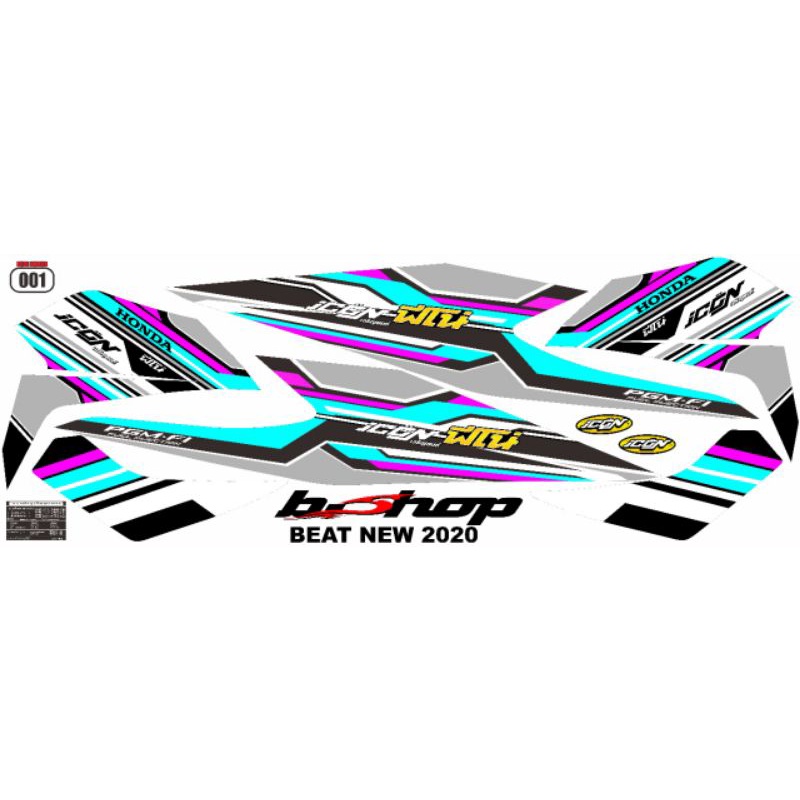 stiker striping variasi honda beat 2020 icon