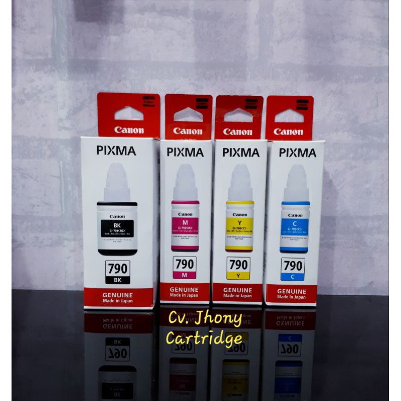 Tinta Canon CLI 790 BK Hitam Black Cyan Magenta Yellow Original