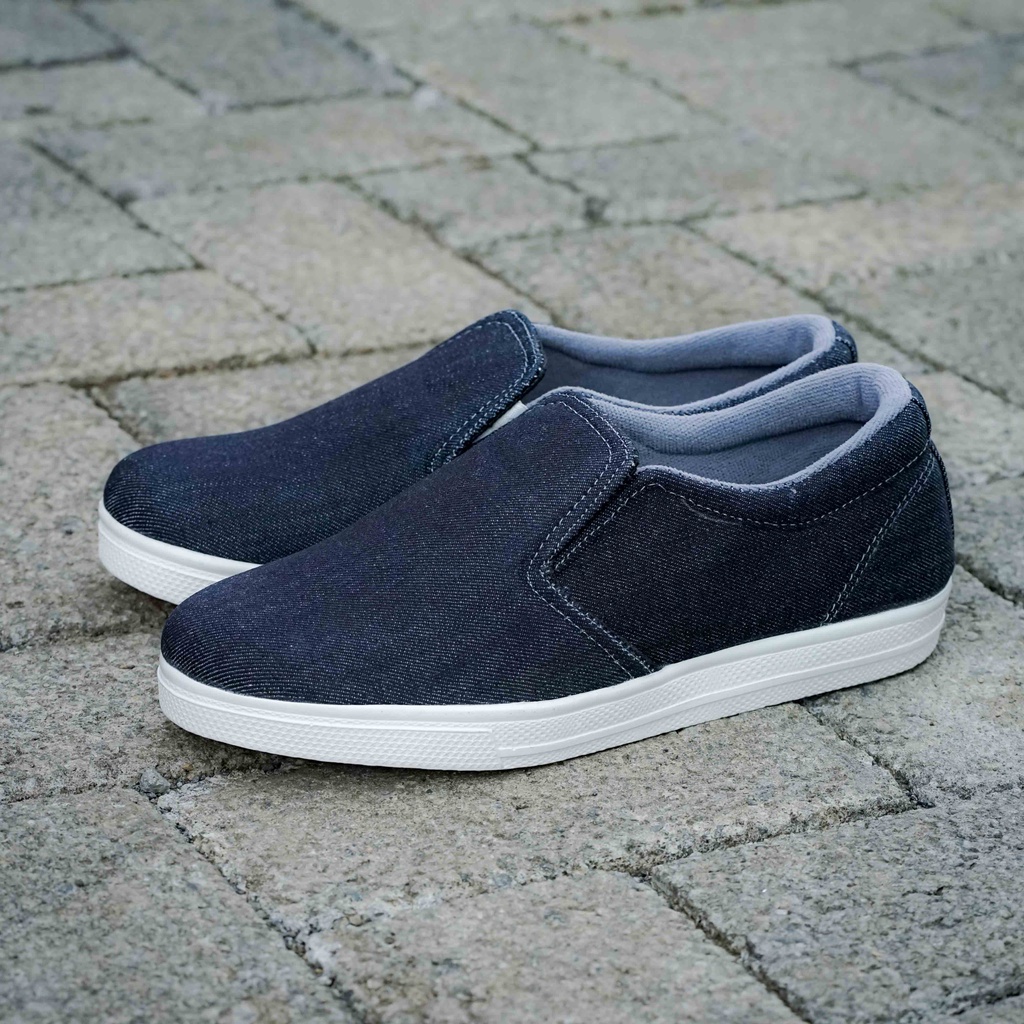 Sepatu Slip On Pria Casual Murah Original Sepatu Pria Virale SC-01 NAVY