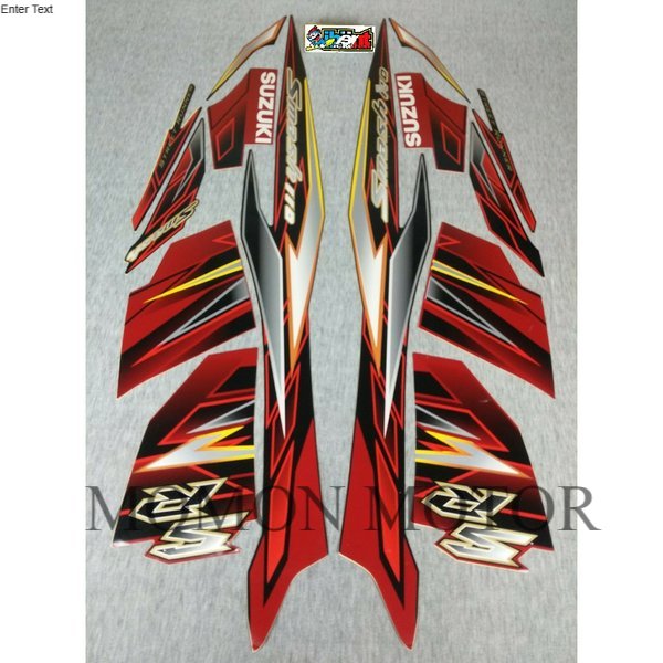 Sticker STRIPING SMASH 110SR MERAH TAHUN 2010 STIKER LIS STANDAR  SUZUKI 110 SR