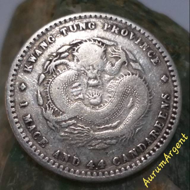 SA74-- 1 PC KOIN PERAK KUNO ASLI  20 CENTS KWANGTUNG PROVINCE TH. 1890-1908.  -- SILVER COIN --