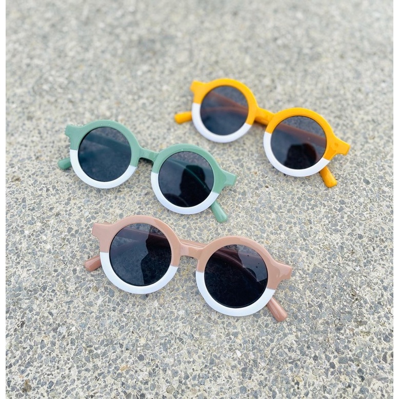 Little Whimsea Retro Sunnies / Kacamata Hitam Anak Unisex bentuk O/Kacamata Anak-3
