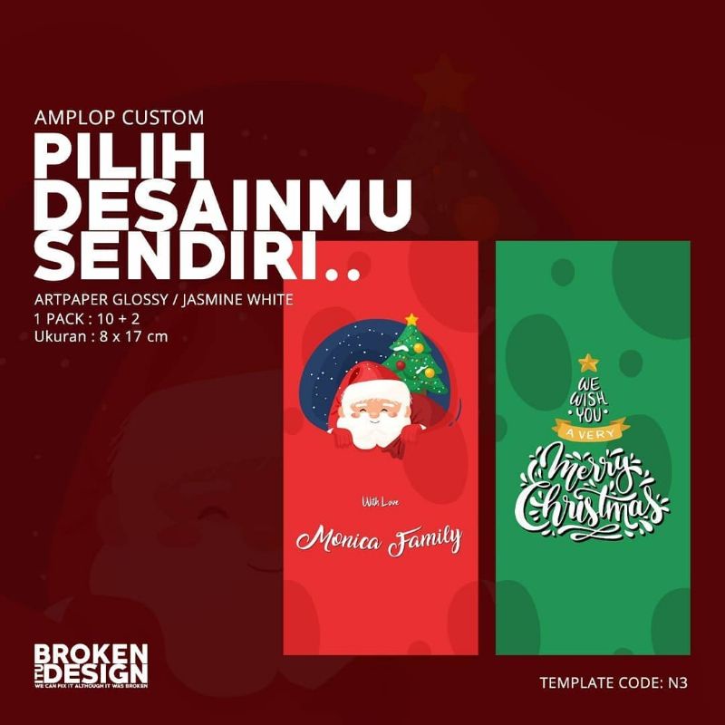 Amplop Custom Natal/ Angpau Natal seri N003