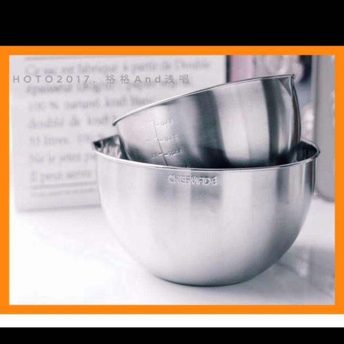 chefmade stainless mixing bowl 24cm wk9365 / mangkok kocok adonan kue/ bowl mixing adonan
