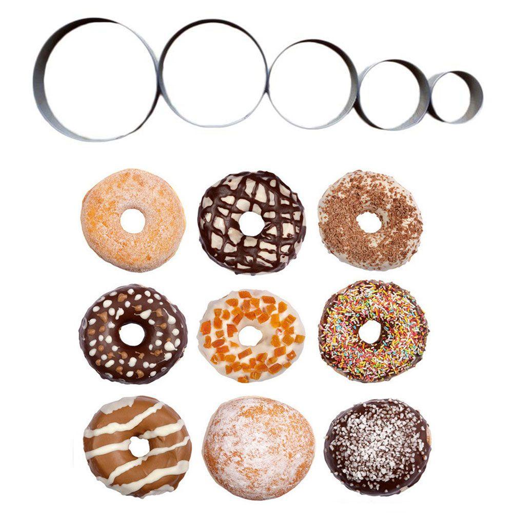 Solighter 5pcs / Set Cetakan Pemotong Kue / Biskuit / Mousse Bentuk Bulat Untuk Dapur