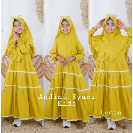 TARA SYARI KIDS moscrepe Gamis Anak Perempuan usia 8 9 thn Murah remple Kekinian Anak Tanggung 2021