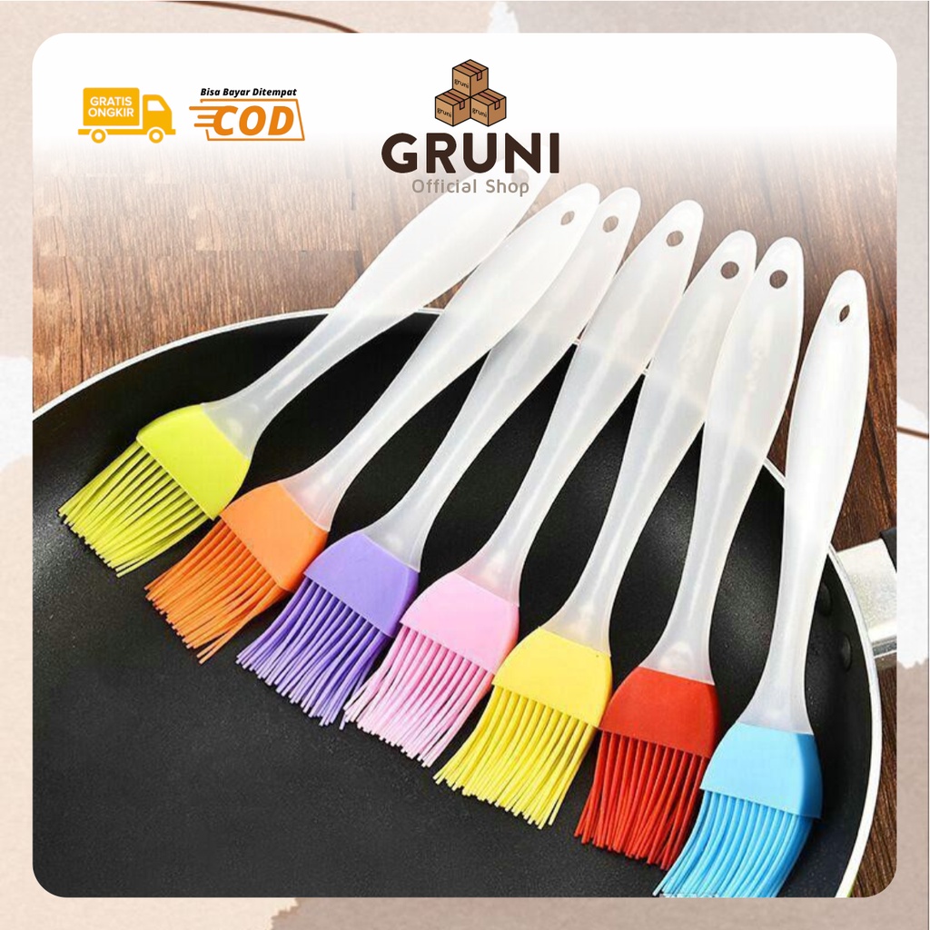 GRUNI KW0112 Kuas Silikon Mentega Kuas Mentega Roti Kuas Oles Mentega Roti Kuas Silikon Mentega Mini