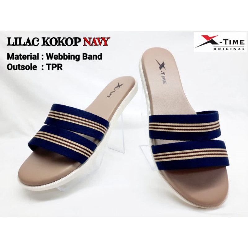 Grosir 5 Pasang Sandal Wanita Xtime Lilac Kokop (size seri)