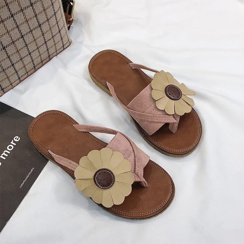 SANDAL WEDGES WANITA / WEDGES MOTIF BUNGA PREMIUM 4856