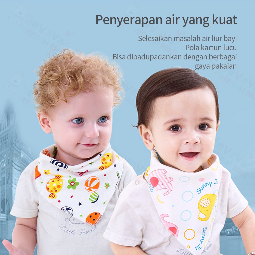 BEVAVAR Celemek Makan Bayi Kartun Slaber Bayi Baby Bibs