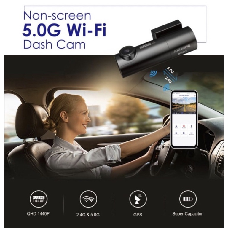 AZDOME BN03 WiFi SuperCapacitor Car Dashcam Dash Camera Mobil