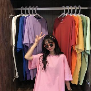  Kaos  Polos  Wanita Leher V  Neck  Besar Tangan Pendek 