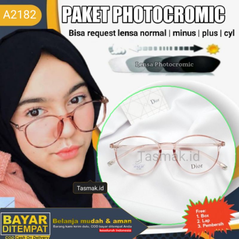 Kacamata oval Lensa antiradiasi photocromic T2182