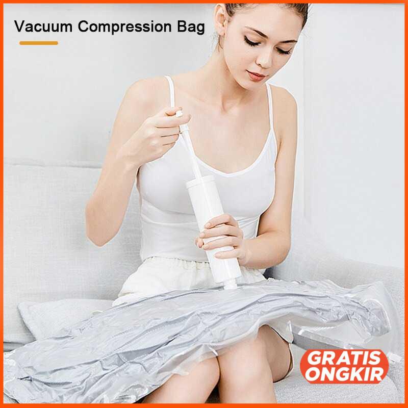 Kantong Plastik Pakaian Vacuum Bag 10 PCS with Hand Pump