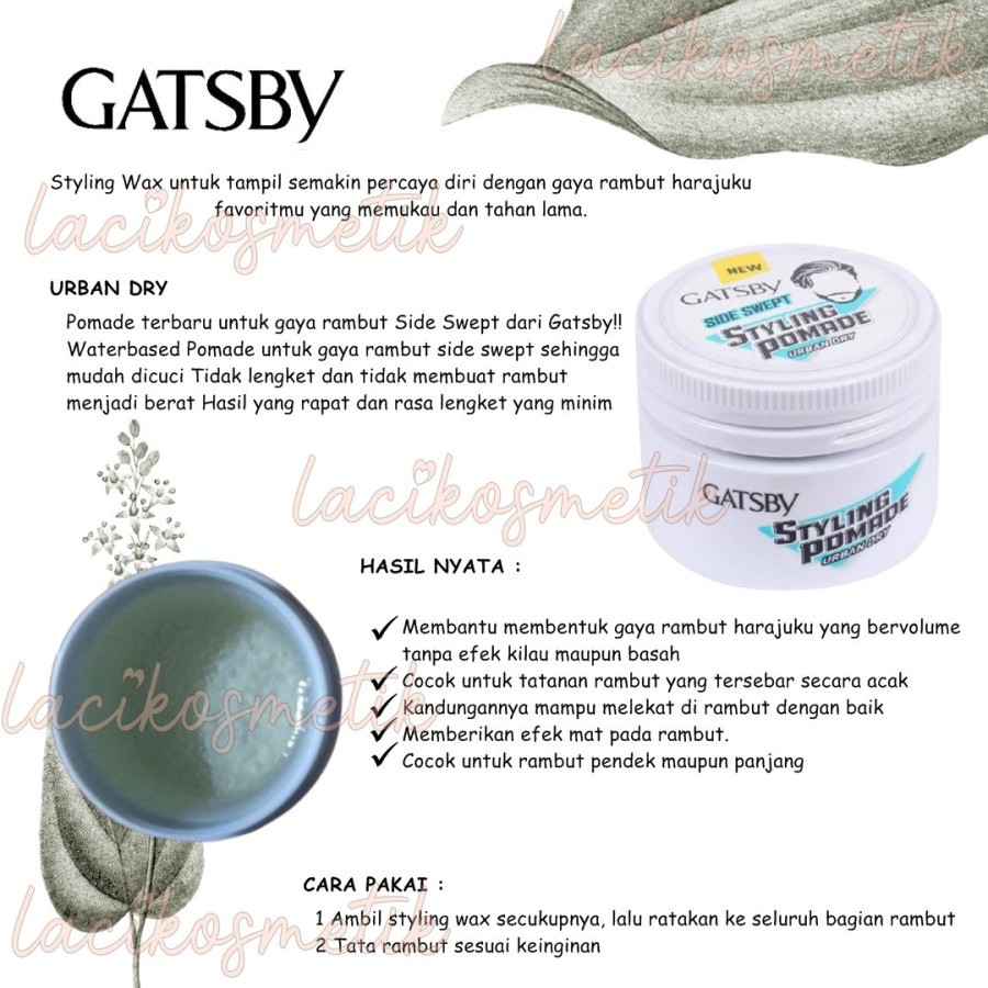 ✨LACIKOSME✨ GATSBY STYLING WAX POMADE - STYLING POMADE