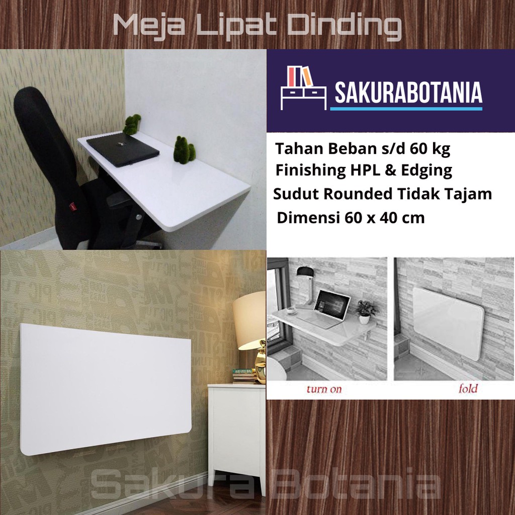 Promo Meja  Lipat Dinding  Meja  Komputer Uk Panjang  60 cm 