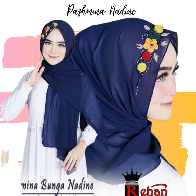 PASHMINA BUNGA NADINE / PASHMINA PESTA PHASMINA BUNGA CERUTY POLOS PAYET MUTIARA PASHMINA MUTIARA