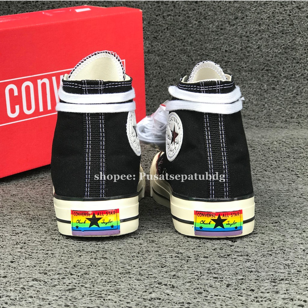 Sepatu Converse All Star 70s High Rainbow Black White