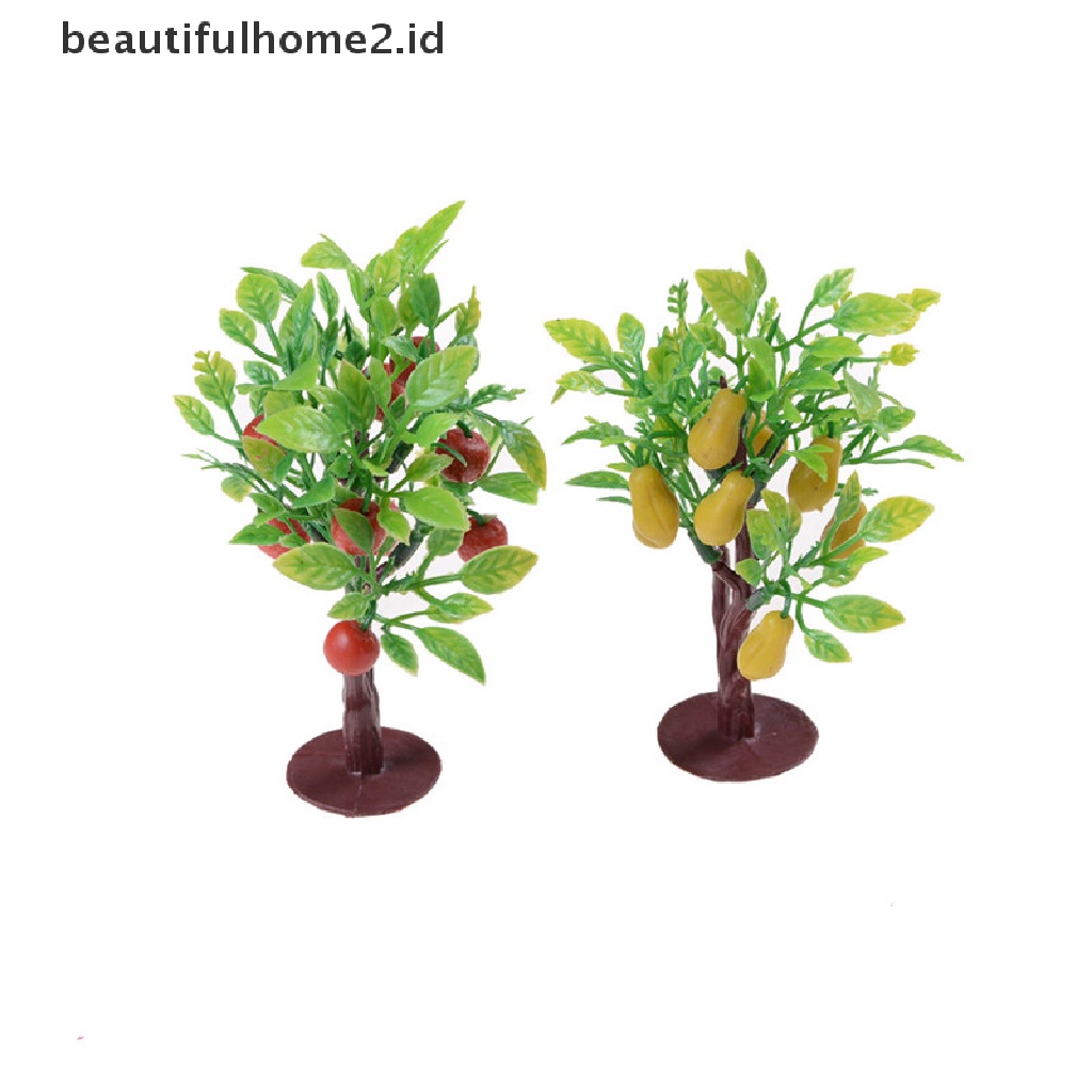 (Beautifulhome2) Buku Literatur Bahasa MandarinId 2pcs Miniatur Pohon Buah 10cm Untuk Rumah Boneka