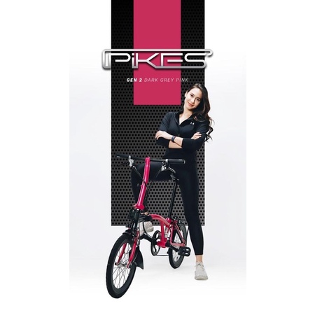 Sepeda Lipat Element Folding Bike Pikes Pevita pearce Gen 2 Edition Pink Grey Gransi COD Cicil SNI-6