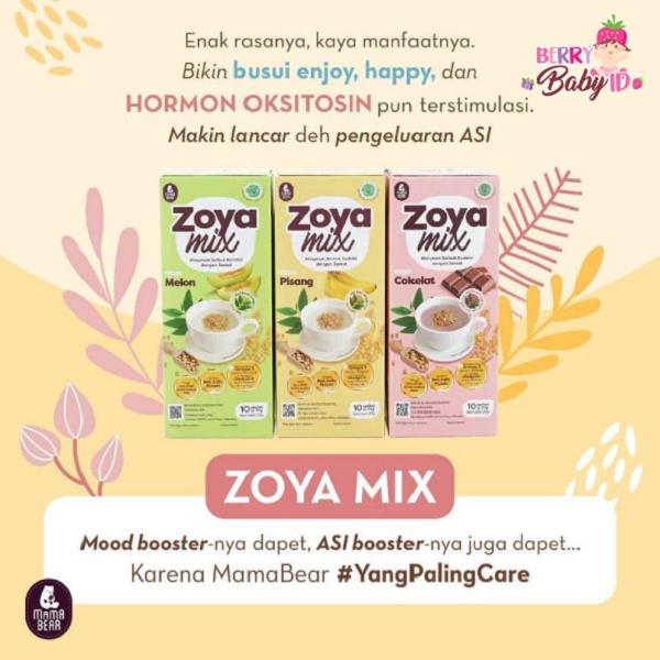 Mama Bear Zoya Mix Susu Pelancar ASI Milk Booster Banana Melon Coklat Berry Mart