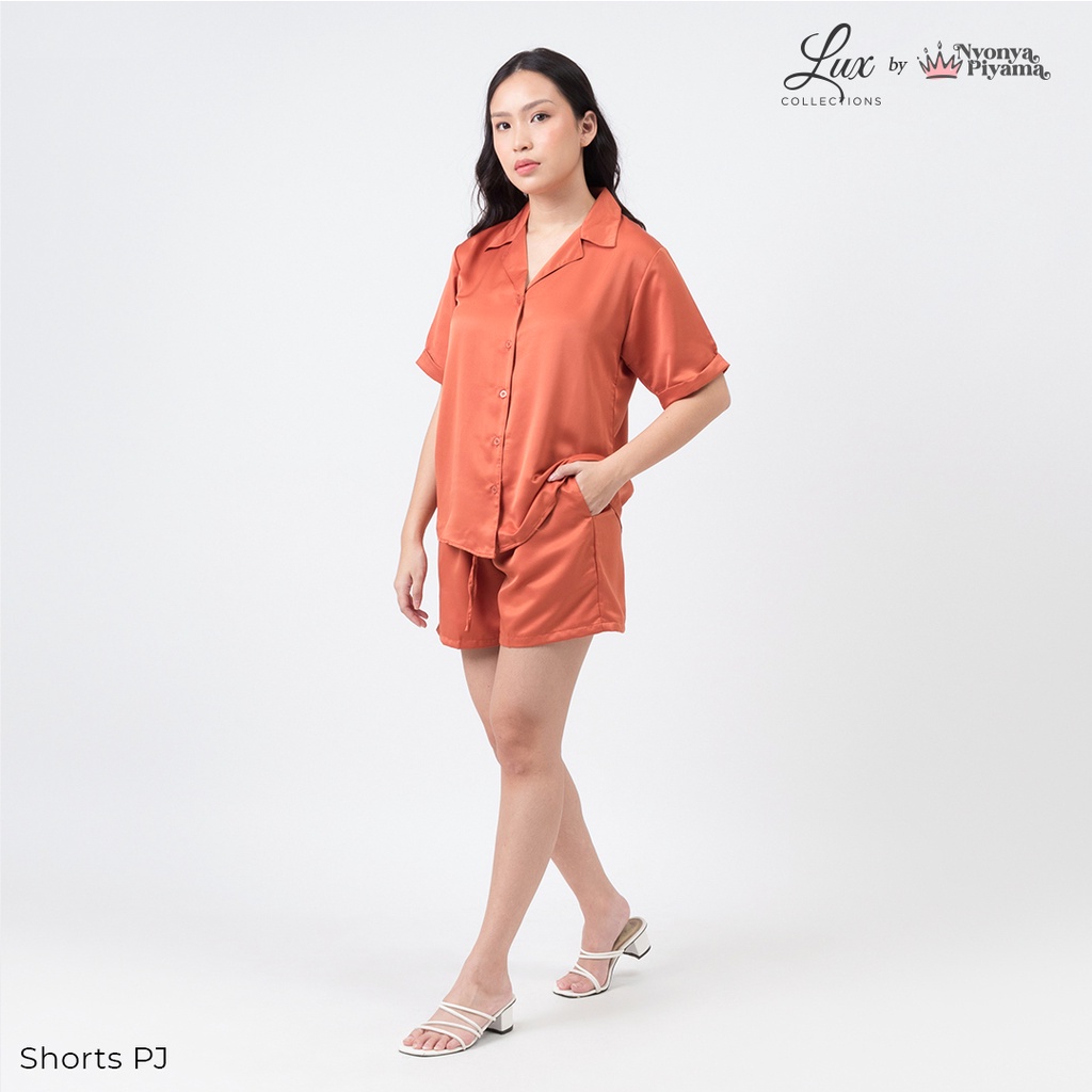 Lux Nyonya Piyama Maxmara Set Piyama (Carnelian)-Shorts Pj