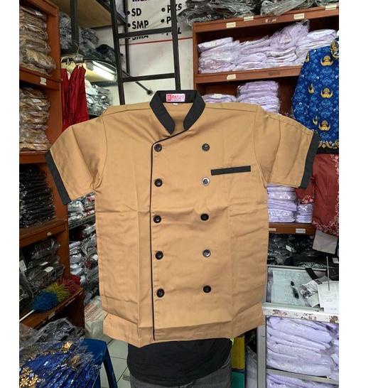Baju Chef - Baju Koki - Baju Koki Lengan Pendek - Baju Koki Pria/Wanita - Seragam Koki / Rafly Jaya 