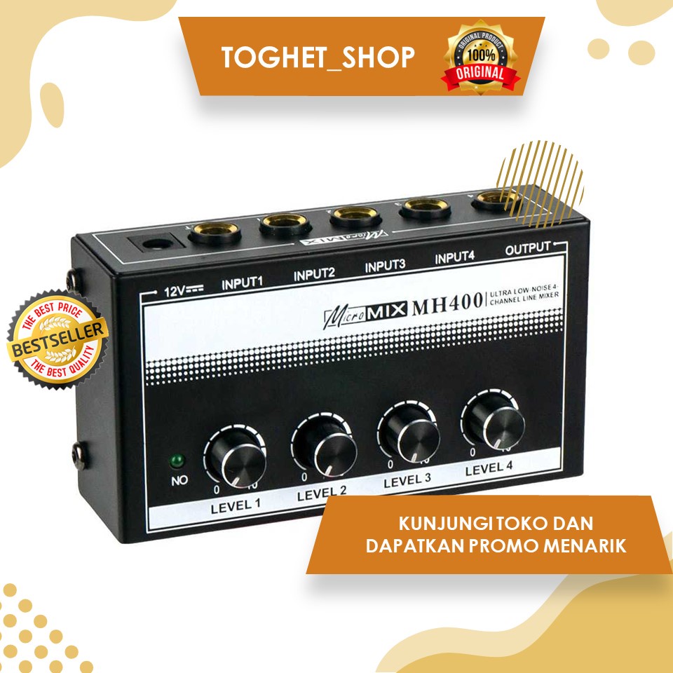 Karaoke Mixer Amplifier 4CH Audio Mixer 4 Channel Input Knob Volume Independen Karaoke Mixer Desain Portabel