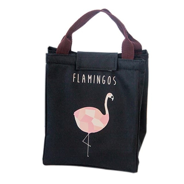 

TM010 Flamingo Lunch Bag Cooler Bag Tas Makanan Motif Flamingo Hitam Murah
