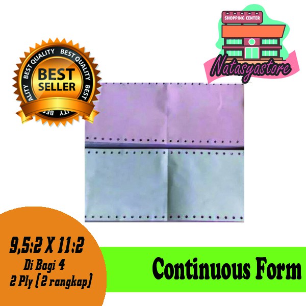 kertas Continous Form 2 PLY Polos A4 di bagi 4 100 lembar