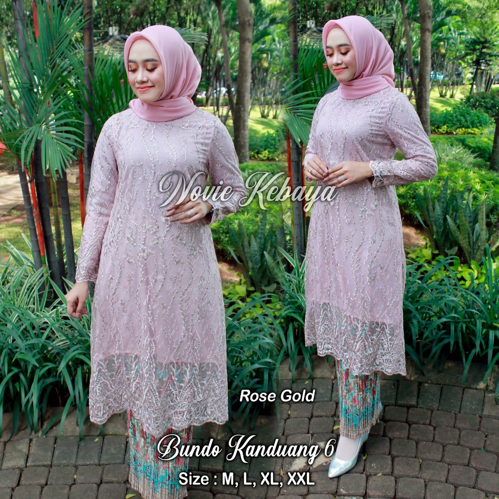 NOV&gt; KEBAYA CANTIK / SET TUNIK TULLE BUNDO KANDUANG 6 / BAJU KEBAYA TILLE BORDIR / SET KEBAYA MODERN