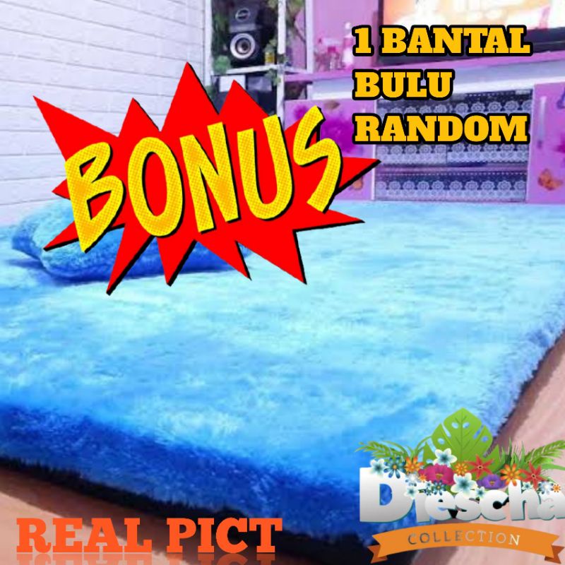 [DOUBLE SIZE] Karpet Bulu Tebal 7cm ukuran 150CMX200CM Karpet Lantai Bulu Rasfur Kasur kamar Tidur-4