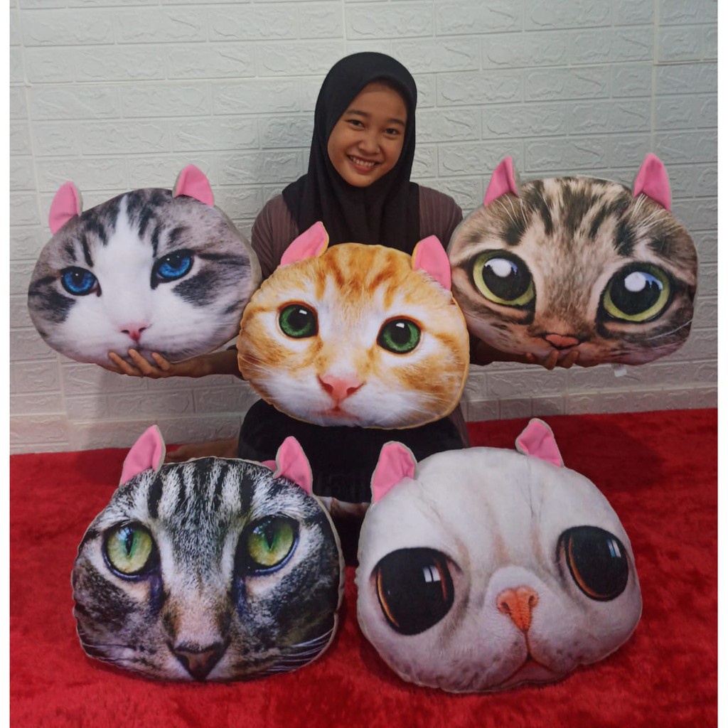 Bantal Boneka Kucing Cat Lucu Boneka Jumbo Bantal Kucing Bantal Karakter Hewan