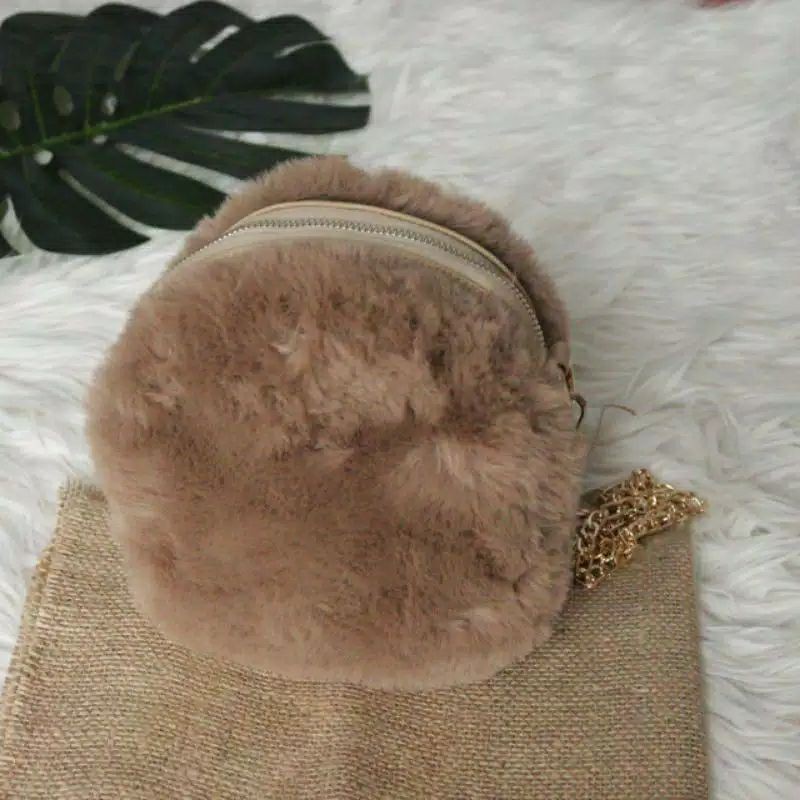 TAS BULAT BULU SLEMPANG IMPORT