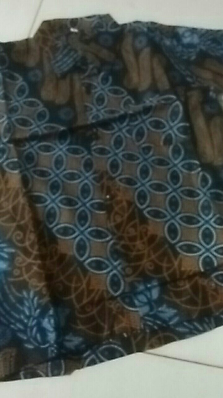 Batik Couple Gamis Busui Kombinasi Batik Couple Keluarga Katun Motif Seno Parang Biru Ori Bcp