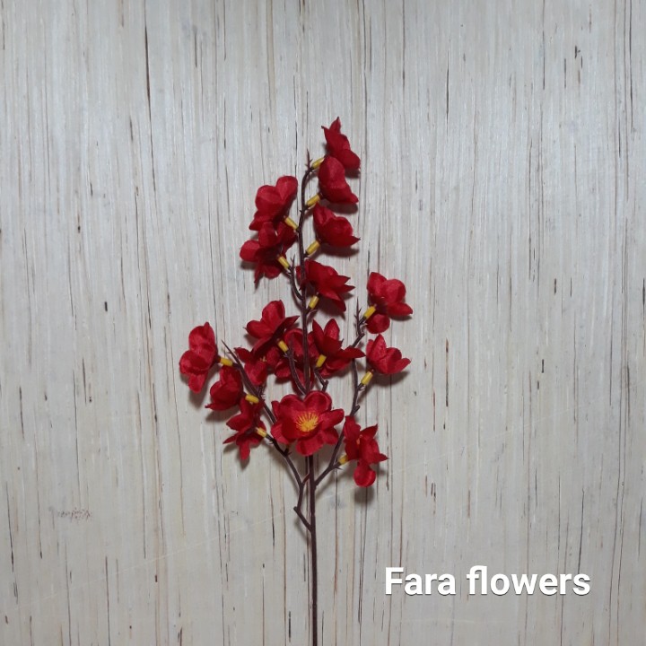 Bunga sakura cerry blossom bunga artifisial-Merah