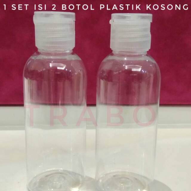 1 set: 2 botol plastik bening kosong 30 ml carrier oil young living essential oil acv wadah toner