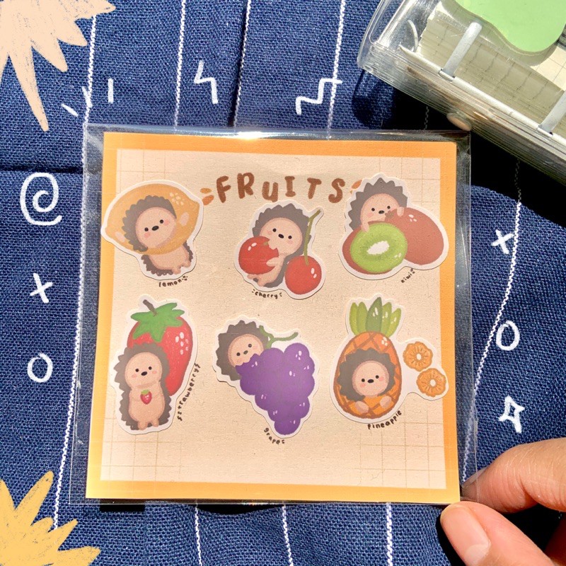 

Fruits Sticker Sheets Yellow isi 6 sticker by sourpeachsv