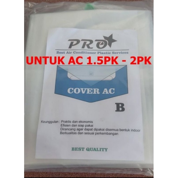 plastik cuci ac cover cuci ac ukuran 1.5pk 2pk