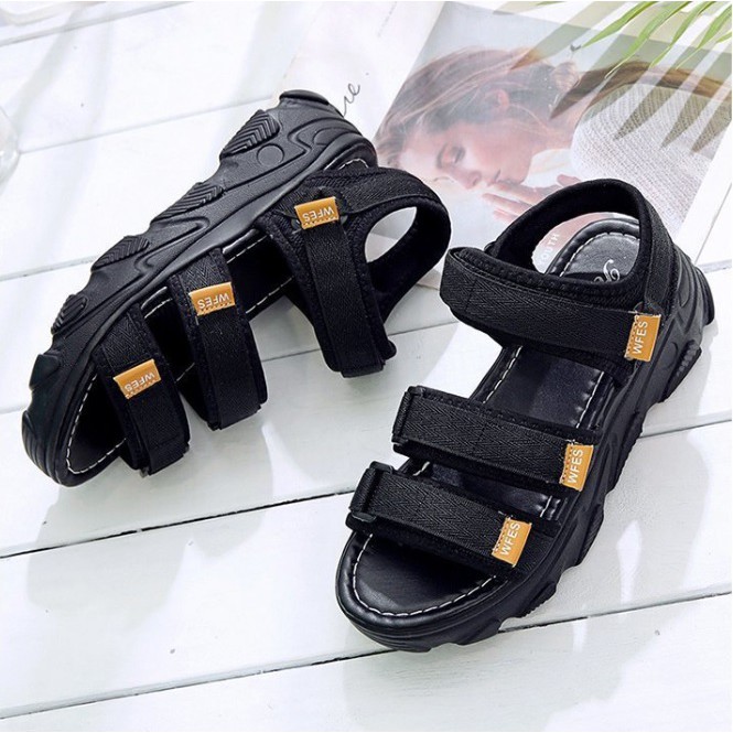 TBIG [COD] Sandal Gladiator 3 Tali Strap WFES Wanita Import Korea Style Santai Gunung Wanita