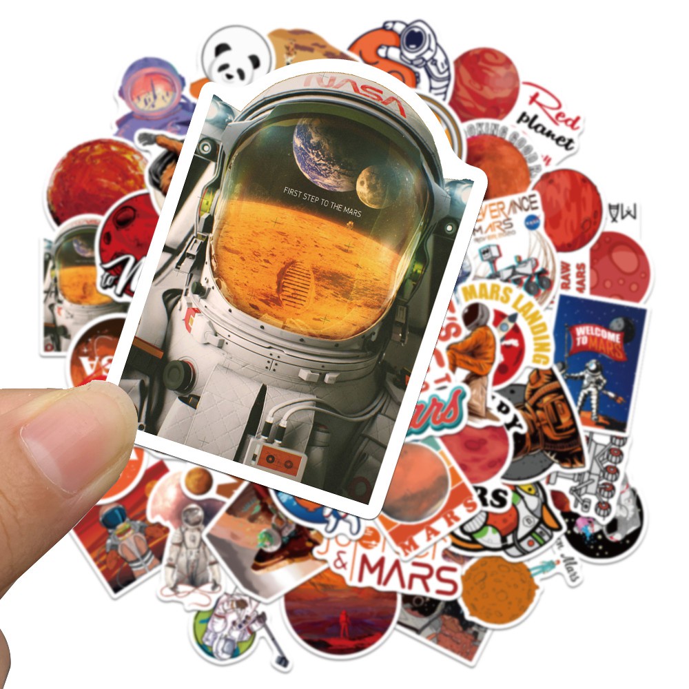 50PCS Astronaut Space Cartoon Stickers DIY Skateboard Fridge Phone Guitar Motorcycle Laptop Luggage Classic Toy  Stickers