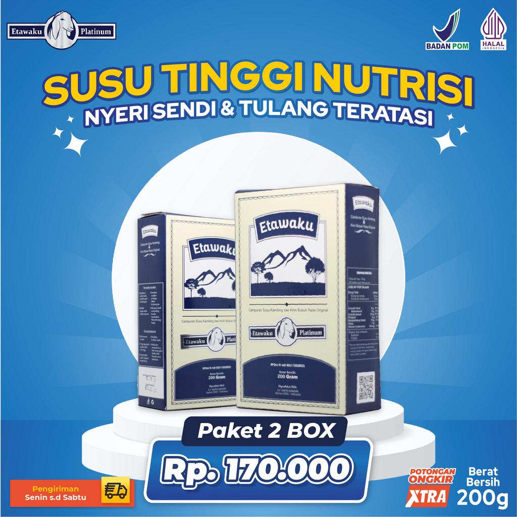 

Etawaku Platinum Susu Kambing Etawa Premium Solusi Sendi Dan Pernafasan 2 Box