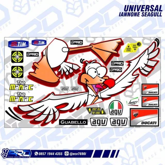 Sticker Helm universal Iannone Seagul