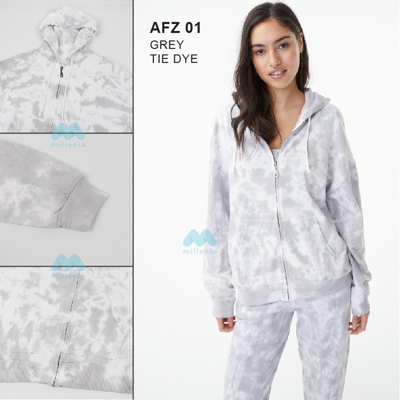 Oversized Hoodie- Wanita Tie Dye Oversized Full Zipper [AFZ 01]-2