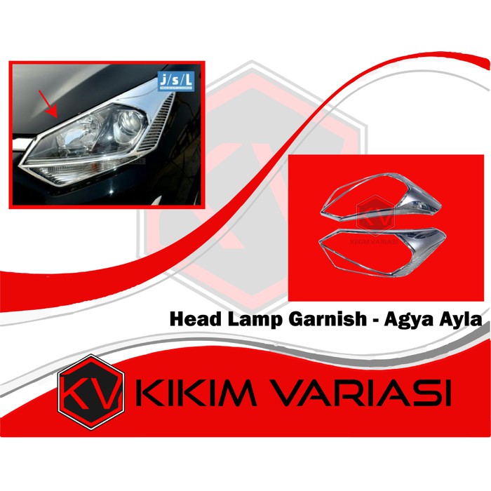 Garnish Lampu Depan New AYLA 2017 Chrome