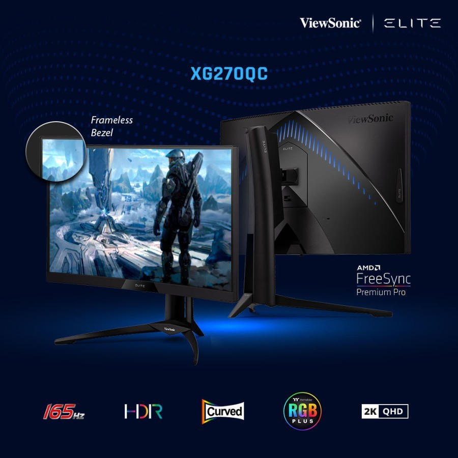 Monitor Gaming 27&quot; ViewSonic Elite XG270QC 165Hz 1ms Curved 2K QHD garansi resmi 3 tahun